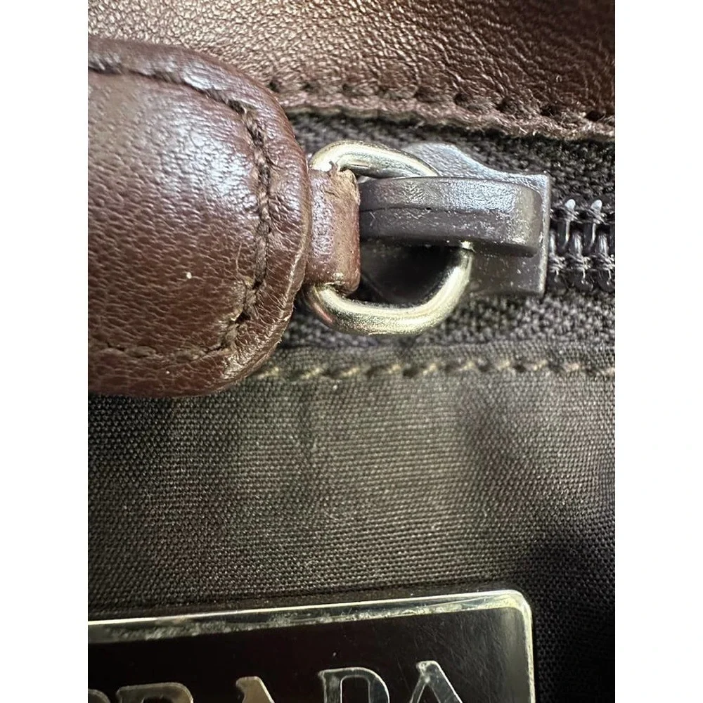 Prada Brown Lamb Leather Tote Large - Picture 14 of 14